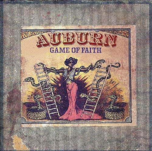 "CD cover art featuring a woman with snakes and ladders, titled 'Auburn - Game of Faith'."