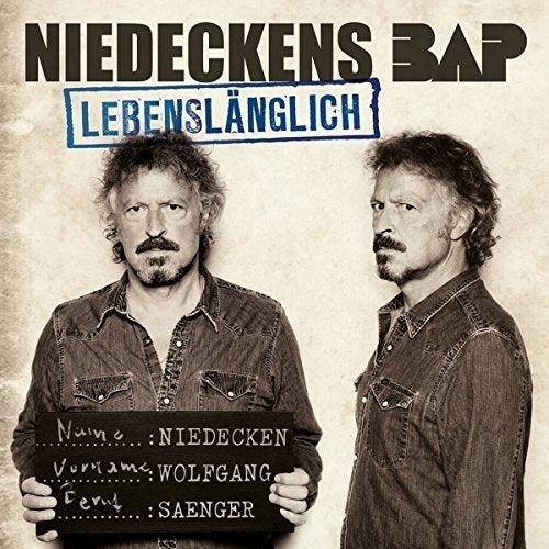 CD cover for “Lebenslänglich” by Niedeckens BAP, featuring two men’s portraits.