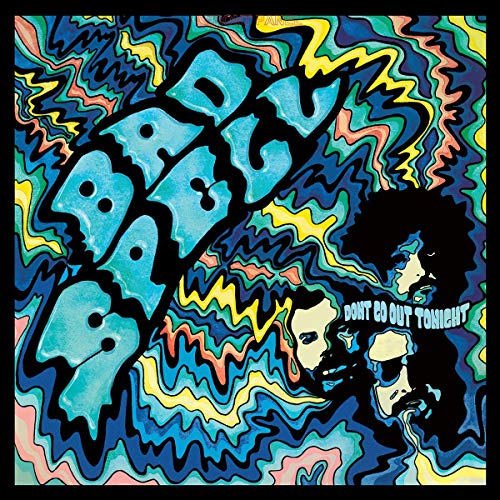 Psychedelic album cover for Bad Spell’s “Don’t Go Out Tonight,” featuring portraits.