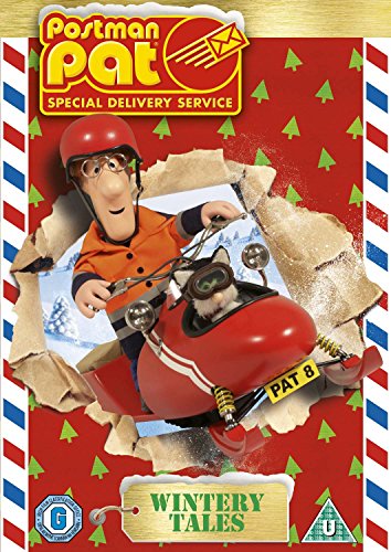 DVD cover featuring Postman Pat on a red motorbike with his cat, Jess.