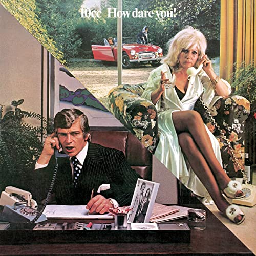10cc “How Dare You!” vinyl album cover with people and phones.