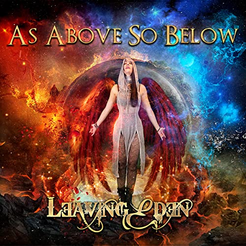 CD cover: woman with wings against a cosmic, fiery background.