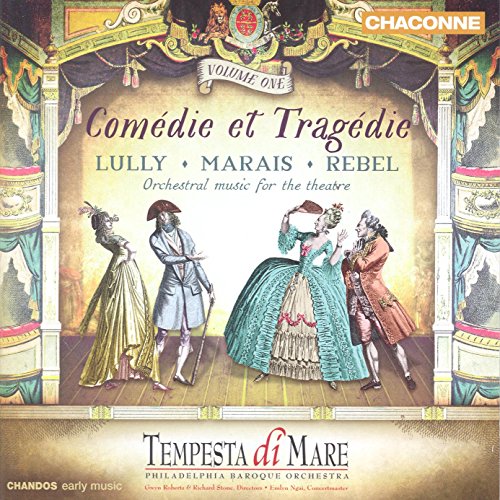 "CD cover featuring 17th-century style illustration of three people on a stage."