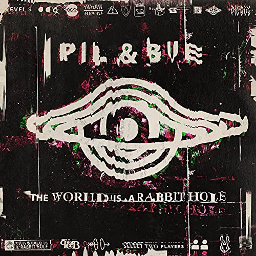 CD cover for Pil & Bue’s “The World Is A Rabbit Hole,” featuring an eye.