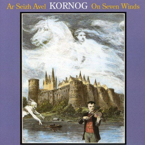 "CD cover art with a man playing violin, castle, and ghostly figures on purple background."