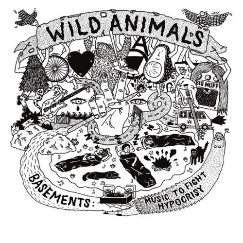 Black and white album cover with detailed, chaotic illustrated imagery.