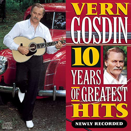 Vern Gosdin album cover featuring a man with a guitar and red car.