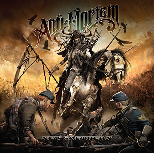 "Album cover art: horned figure on horseback amidst soldiers in a smoky, battle scene."