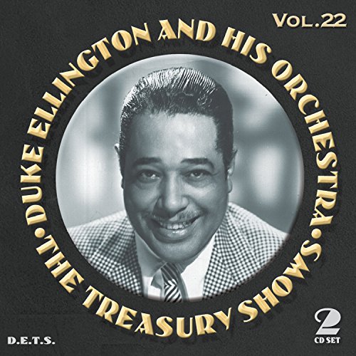 Black and white portrait of Duke Ellington within a circular frame.