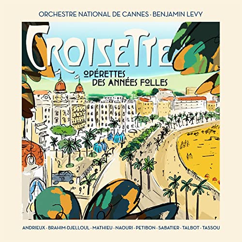 CD cover: colorful illustration of Cannes cityscape with palm trees.