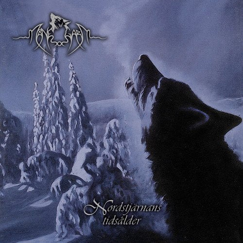 A wolf howls in a snowy, purple-toned forest landscape on this music album cover.