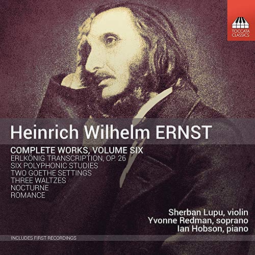 CD cover featuring a painted portrait of composer Heinrich Wilhelm Ernst.