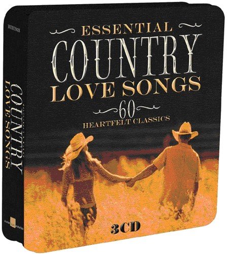 "CD cover featuring a couple in a field, with title 'Essential Country Love Songs'."