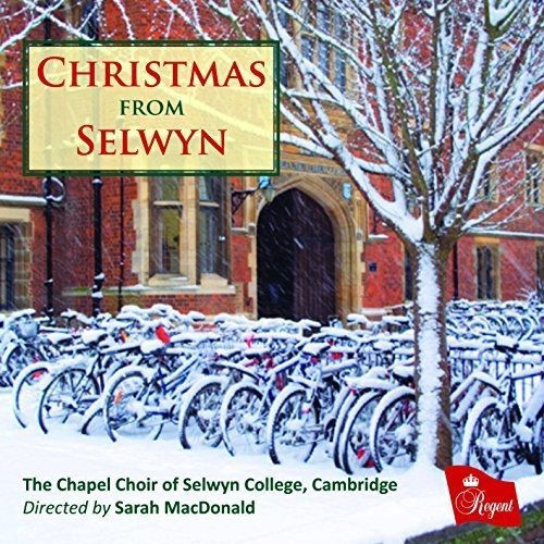 "Album cover featuring snow-covered bicycles outside a red brick building with 'Christmas from Selwyn' text."