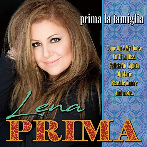 "Lena Prima's album cover featuring a woman with long blonde hair and ornate text."