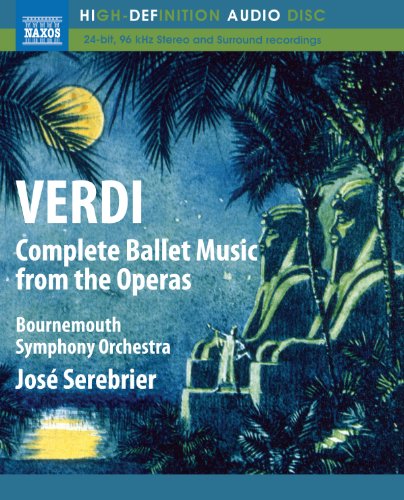 Blu-ray cover for Verdi’s ballet music, featuring a moonlit statue.
