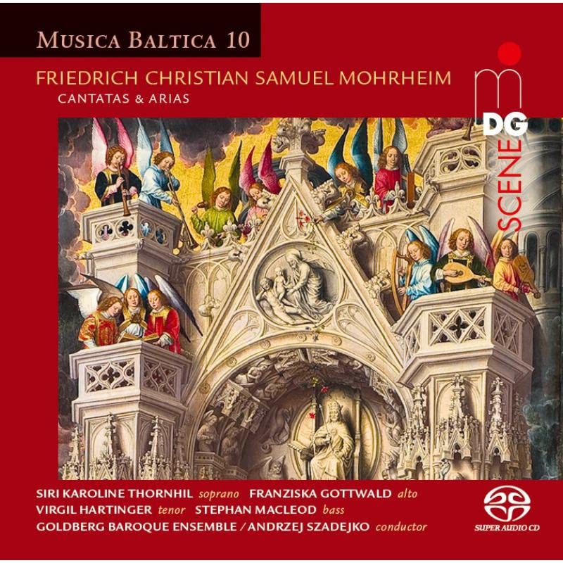 CD cover featuring a detailed architectural painting of angels and musicians.