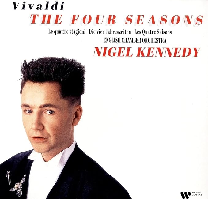 Album cover featuring violinist Nigel Kennedy and text “The Four Seasons.”