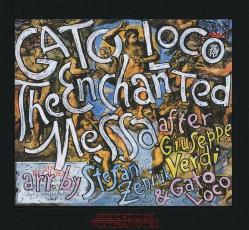 "CD cover art with colorful text overlay on a Renaissance-style painting background."