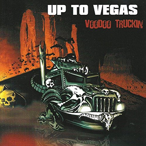 CD cover: a decorated, skeletal truck against a fiery, desert background.