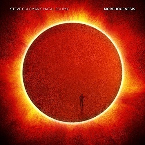 Album cover featuring a person standing under a solar eclipse with fiery red background.
