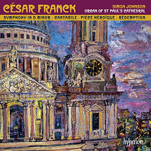 "CD cover featuring a painting of a cathedral with a clock tower."