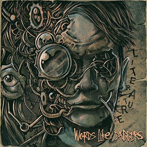 Steampunk-style portrait of a face with mechanical and organic details.