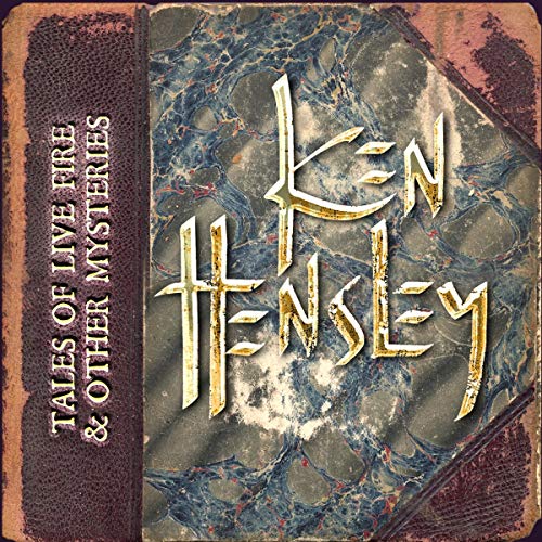 "Album cover featuring a marbled design with 'Ken Hensley' in gold, distressed lettering."
