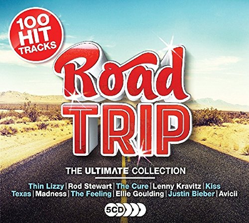 CD cover for “Road Trip Ultimate Collection” with desert highway background.