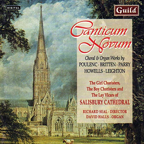 CD cover featuring Salisbury Cathedral spire and text “Canticum Novum.”