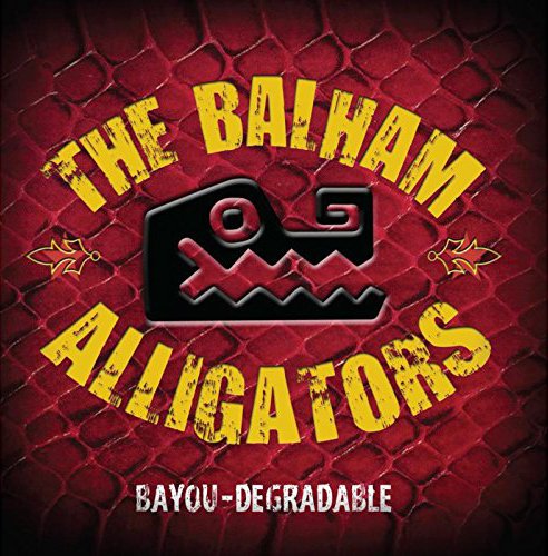 Album cover with red alligator skin texture, featuring a black alligator head and yellow text.