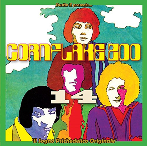 CD cover for “Cornflake Zoo 14” featuring stylized portraits in bright colors.