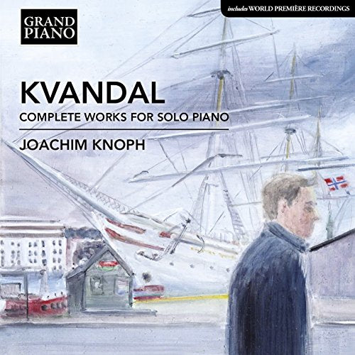 CD cover featuring a man standing before a large ship, with "KVANDAL" and "JOACHIM KNOPH" text.