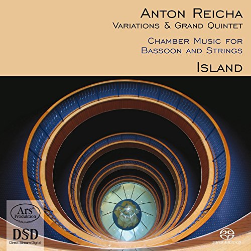 CD cover for Antonin Reicha’s “Variations & Grand Quintet” with abstract spiral design.