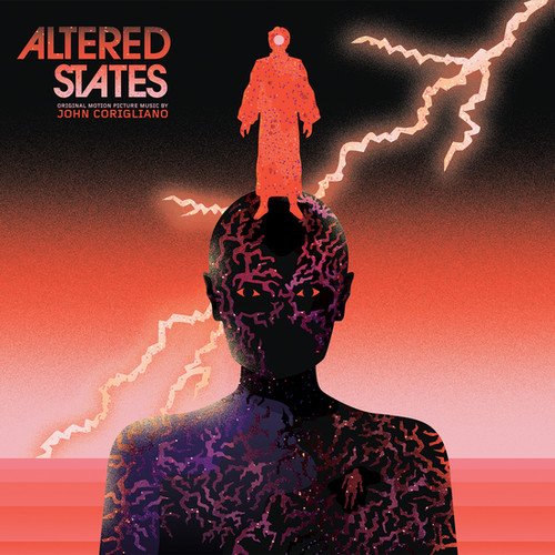 “Altered States” vinyl record cover with a stylized brain and red figure.