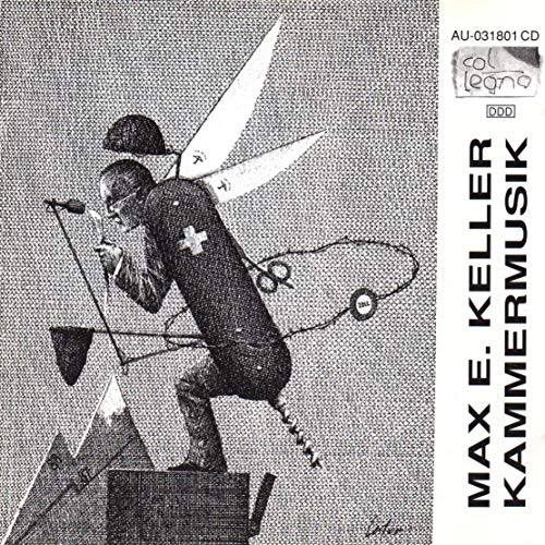 Black and white CD cover with surrealist image of a figure with tools.