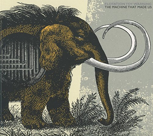 "Album cover featuring an illustration of a mammoth with a metallic tusk."