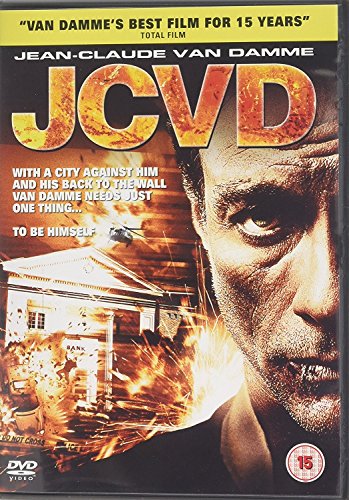 DVD cover for the movie JCVD featuring a close-up of Jean-Claude Van Damme's face.