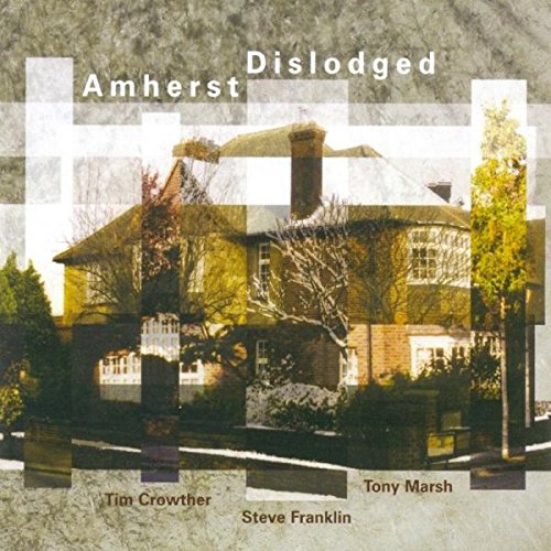 "Album cover with layered image of a large house and trees, artist names listed."
