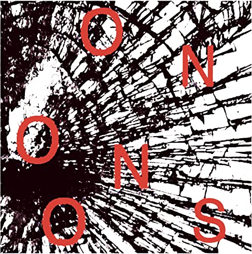 Black and white abstract art with red "ONONOS" lettering.