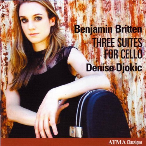 CD cover featuring a woman with a cello against a rusty metal background.