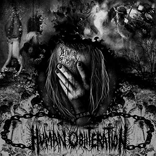 Dark album cover with a distressed figure and chaotic, shadowy imagery.