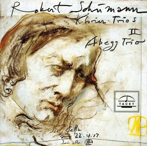 CD cover: sketched portrait of Robert Schumann, “Abegg Trio” text.