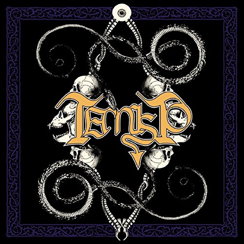 Black album cover with ornate skulls, snakes, and the band name "Temisto.