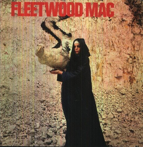 Vinyl album cover featuring a nun holding a dead dove against a rocky background.