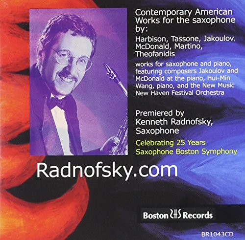CD cover for “Radnofsky.Com” featuring a saxophonist and abstract art.