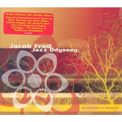 "CD cover art with red and yellow hues, featuring a tree and abstract shapes."