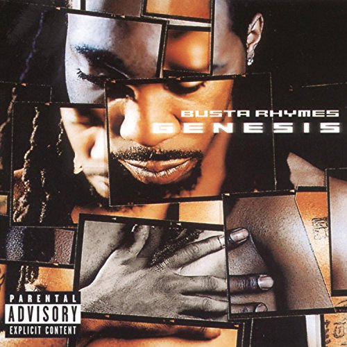 Busta Rhymes “Genesis” CD cover: fragmented portrait with gold accents.