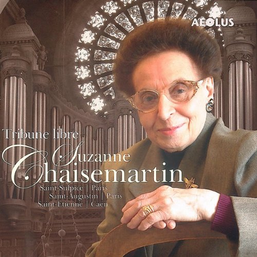 CD cover featuring a woman in a church with organ pipes in the background.
