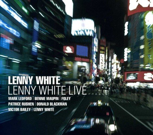 "Album cover with cityscape at night and white text listing Lenny White and other artists."